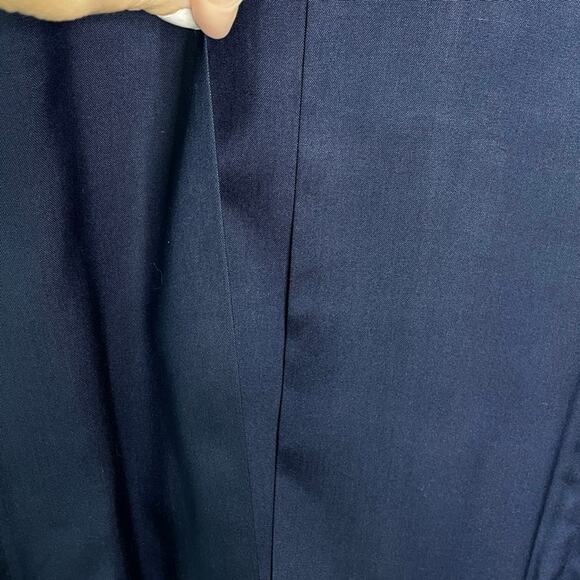 Vintage Joanie Char Navy Blue 100% Silk pleated blouse - Picture 4 of 11